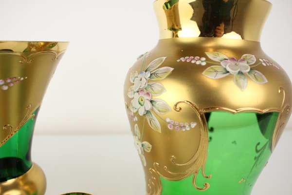 Bohemian Gold Glass Vase, Czechoslovakia, 1950s for sale at Pamono