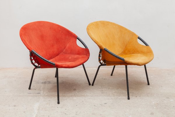 Orange suede chair sale