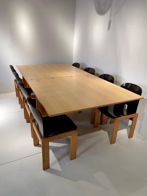 Model 121 8 Chairs And Dining Table By, 8 Chair Square Dining Table Set