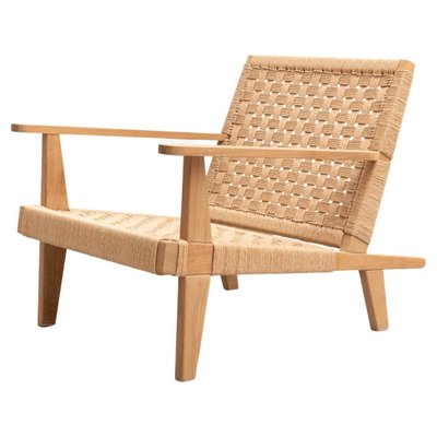 Wood and Rope Easy Armchair After Clara Porset for sale at Pamono