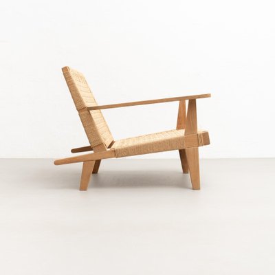 Wood and Rope Easy Armchair After Clara Porset for sale at Pamono