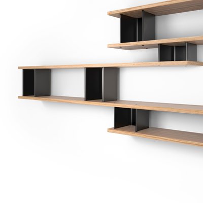 Wood and Aluminium Nuage À Plots Shelf by Charlotte Perriand for
