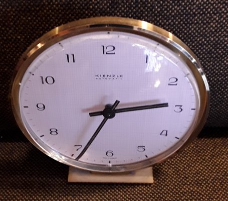 Vintage German Table Clock With Brass Floor Plate from Kienzle