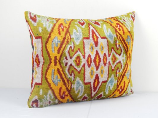 Orange ikat pillow clearance