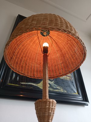 Vintage wicker floor lamp hot sale