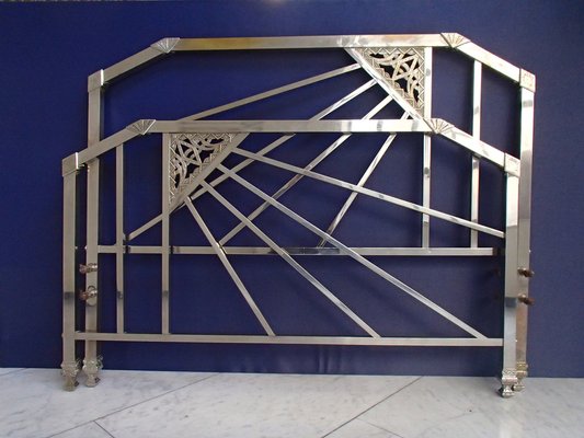 Art deco metal hot sale headboard