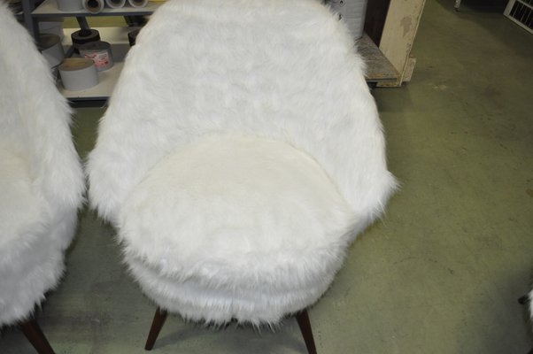 White fluffy lounge chair sales