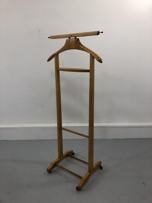 Mid Century Italian Beech and Brass Suit Rack from Fratelli Reguitti 1950s