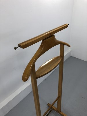 Mid Century Italian Beech and Brass Suit Rack from Fratelli Reguitti 1950s for sale at Pamono