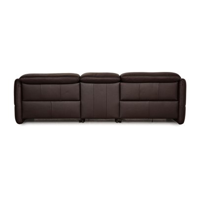 Tangram Dark Brown Leather Three Seater, Leather Modular Sofa Nz