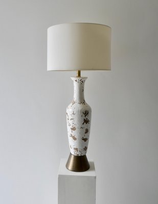 Tall white ceramic sales table lamp