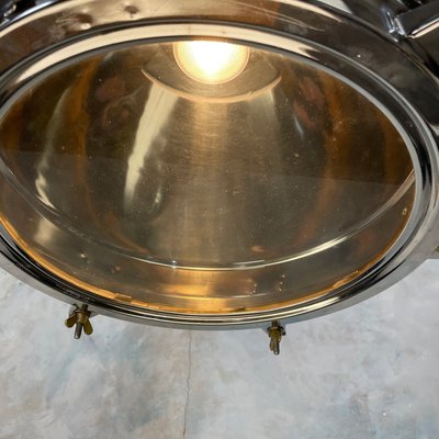 Extra Large Industrial Stainless Steel Brass Dome Ceiling Light With Led Bulbs For Sale At Pamono