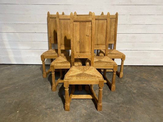 Gothic Style Dining Chairs In Bleached, Farmhouse Dining Room Chairs Set Of 6