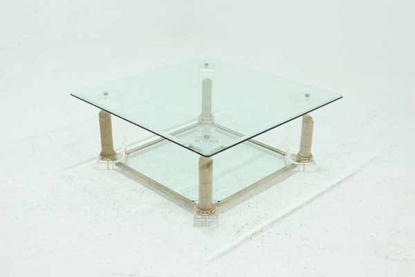 Glass pedestal coffee table top