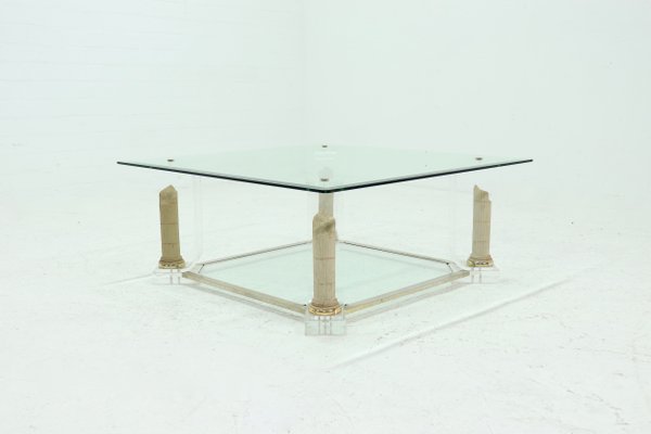 Glass pedestal coffee table top