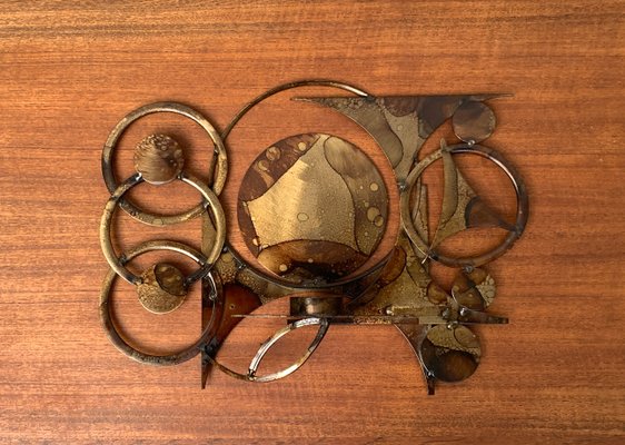 IDEE Henrik Horst デンマーク　アイアン　オブジェ　北欧 Mid-Century Danish Brutalist Metal Wall Sculpture and Candle