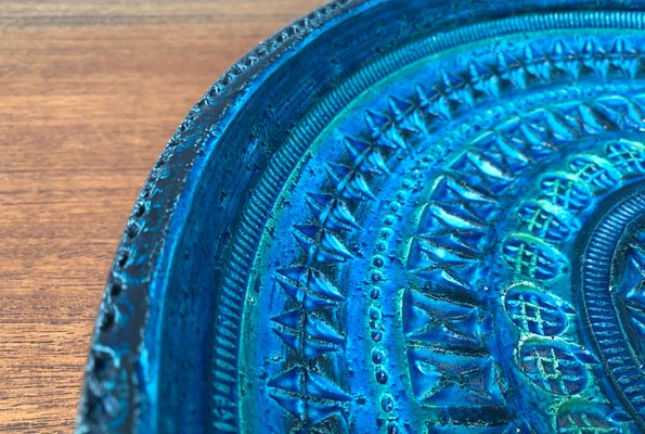 Large Mid-Century Italian Rimini Blu Pottery Bowl by Aldo