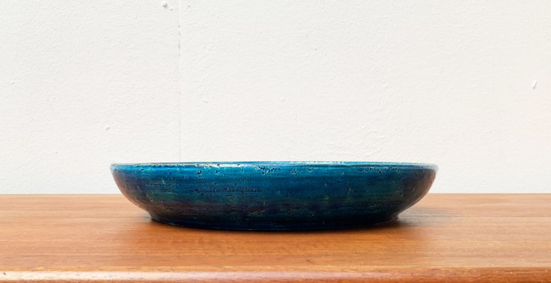 Large Mid-Century Italian Rimini Blu Pottery Bowl by Aldo Large Mid-Century Italian Rimini Blu Pottery Bowl by Aldo