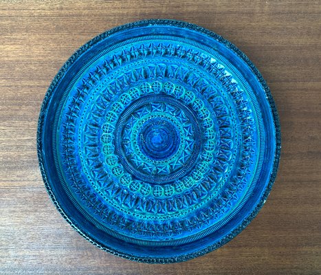 Large Mid-Century Italian Rimini Blu Pottery Bowl by Aldo Large Mid-Century Italian Rimini Blu Pottery Bowl by Aldo