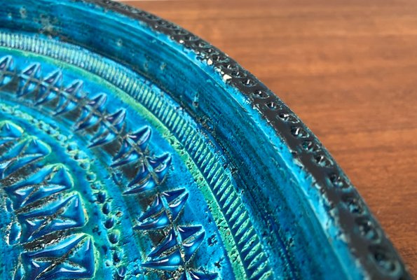 Large Mid-Century Italian Rimini Blu Pottery Bowl by Aldo