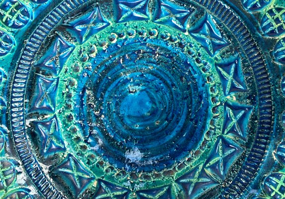 Large Mid-Century Italian Rimini Blu Pottery Bowl by Aldo