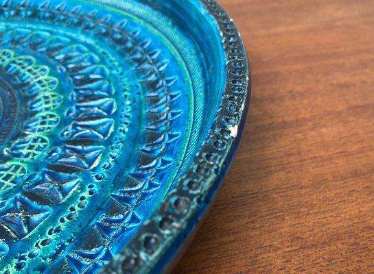 Large Mid-Century Italian Rimini Blu Pottery Bowl by Aldo Large Mid-Century Italian Rimini Blu Pottery Bowl by Aldo