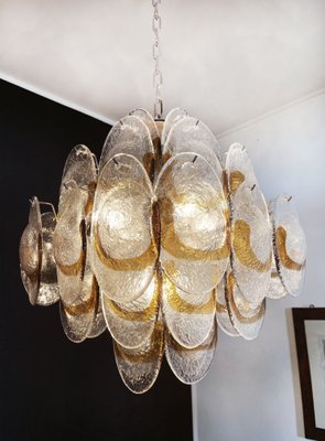 入荷now 買えない Italian Murano Glass Chandelier with 36 Amber Shells, Italy 置物