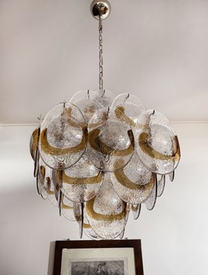 Italian Murano Glass Chandelier with 36 Amber Shells, Italy