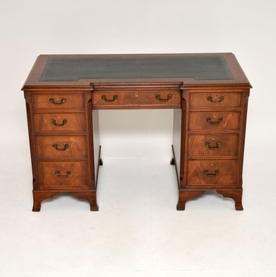 Antique Leather Top Desk For At Pamono, Antique Wood Desk With Leather Top