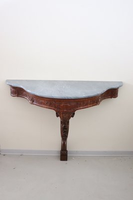 Marble top online wood console table