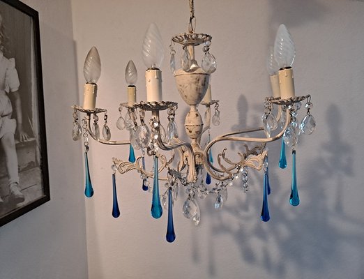 Antique c1930 Art Deco Glass Bead Chain Ceiling Light MINT 