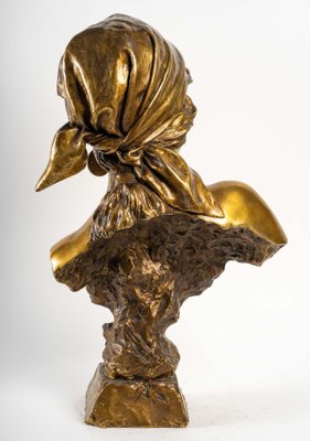 Emmanuel Villanis, Bust of a Woman, Bronze for sale at Pamono