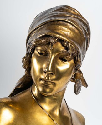 フランスEmmanuel Villanisどの角度でも美しい女性像JAVOTTE Emmanuel Villanis, Bust of a Woman, Bronze for sale at Pamono