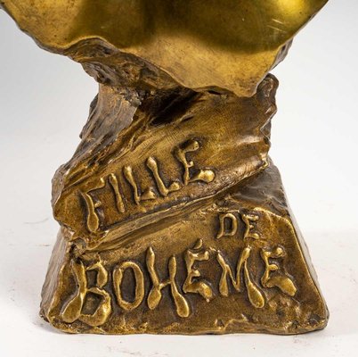 Emmanuel Villanis, Bust of a Woman, Bronze for sale at Pamono