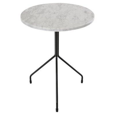 White Carrara Marble Side Table, 80cm Black Serena Round Marble Coffee Table