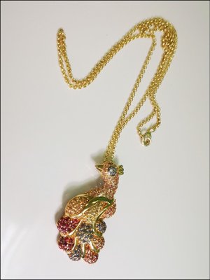 Peacock Pendant in Silver Sapphire and 