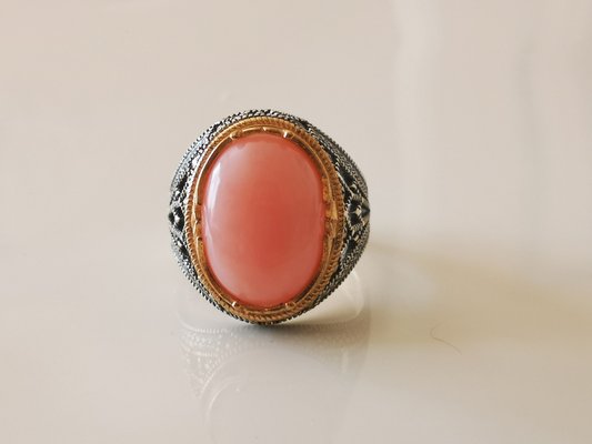 Pink Opal Signet Ring for sale at