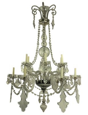 Large Antique French Chandelier In Cut, French Antique Chandeliers Uk
