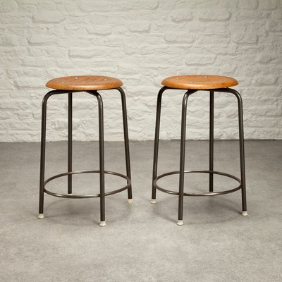 Danish Stools from MH Stålmøbler, 1973, Set of 2 for sale at Pamono