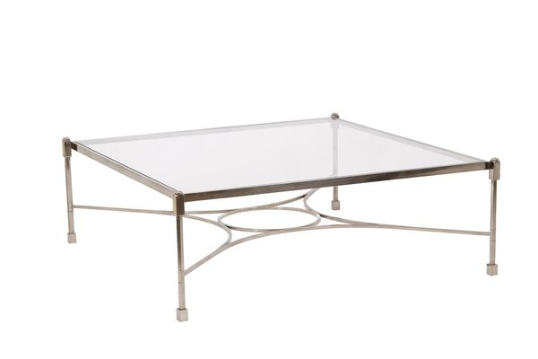 Nickel glass coffee table deals
