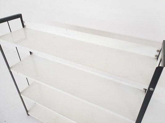 Black White Metal Book Shelves from Tomado Holland 1950s for
