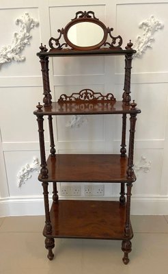 木製ラック・ウッドラック 612.Antique Iron Shelf Indonesia Antique Victorian Burr Walnut Whatnot Shelf for sale at Pamono