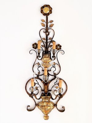 Suite D'appliques En Fer Forgé - Deux Bras De Lumière - XXe Siècle