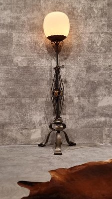 Arts and Crafts Wrought Iron Floor Lamp