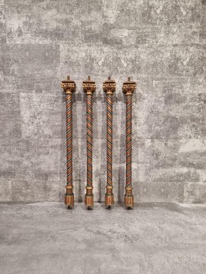 Appliques Corinthian 24 Pouces – Sculptées Main – Style Victorien – Acajou Brut – Lot De 2