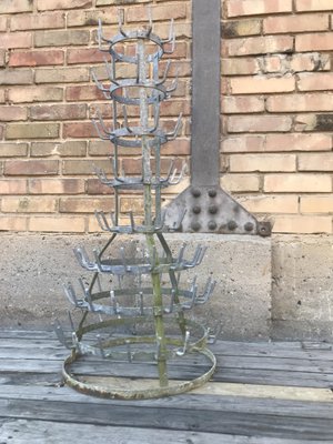 Old Flaschentrockner aus galvanisiertem Eisen, 1930er