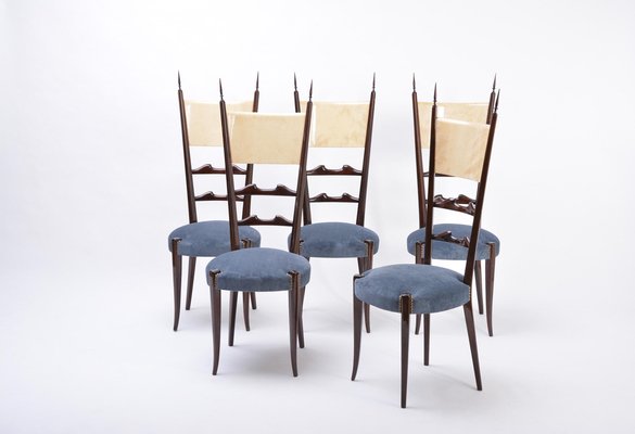 Dining Chairs By Aldo Tura Set, High Back Dining Chairs Set Of 6