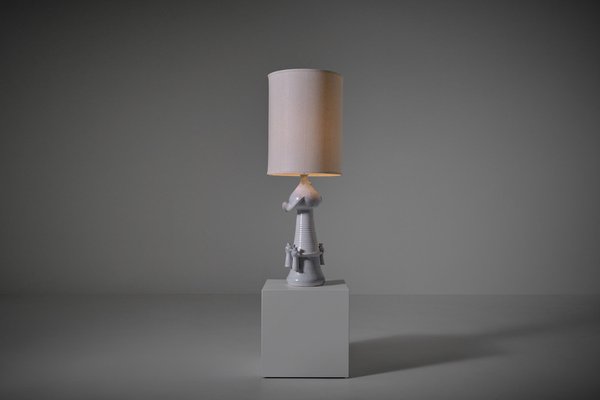 XL Ceramic Oiseau Table Lamp by Jacques Ibarra France 1960s