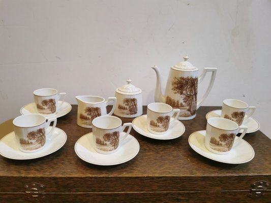 Service à café en porcelaine Astilbe Royal 9 pièces