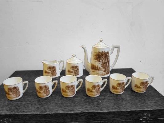Service à café en porcelaine Astilbe Royal 9 pièces